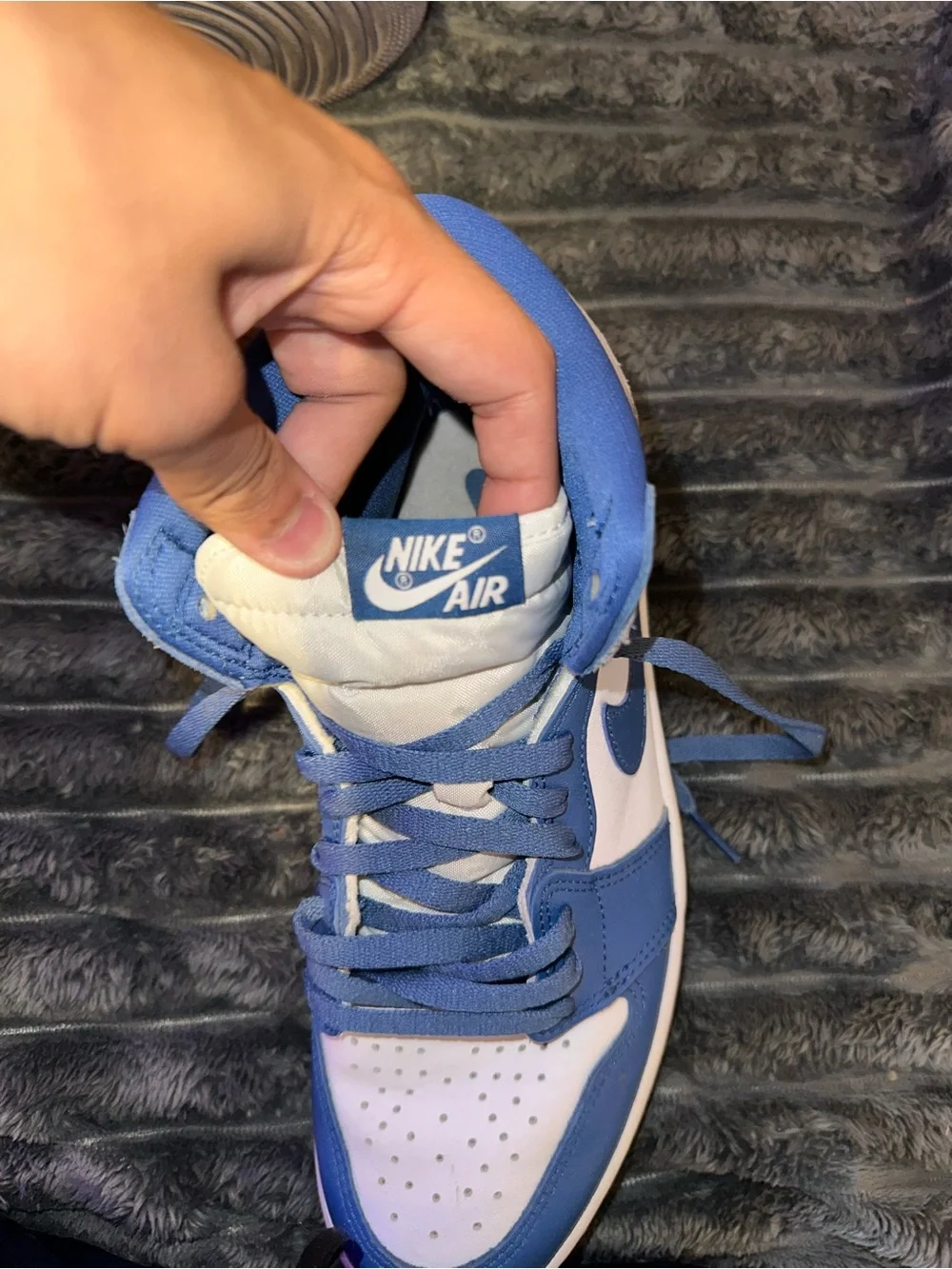 Nike Kids High-Top Sneakers in Blue/Gray/White